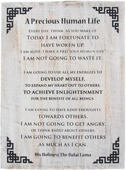 Dalai Lama Quotes ~ Wooden ~ A Precious Human Life ~ Inspirational Message Wall Decor - DharmaObjects
