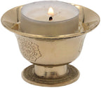 Ghee Lamp Holder Candle Holder Tibetan Brass Oil Butter Lamp Buddhist Supplies (Small) - DharmaObjects