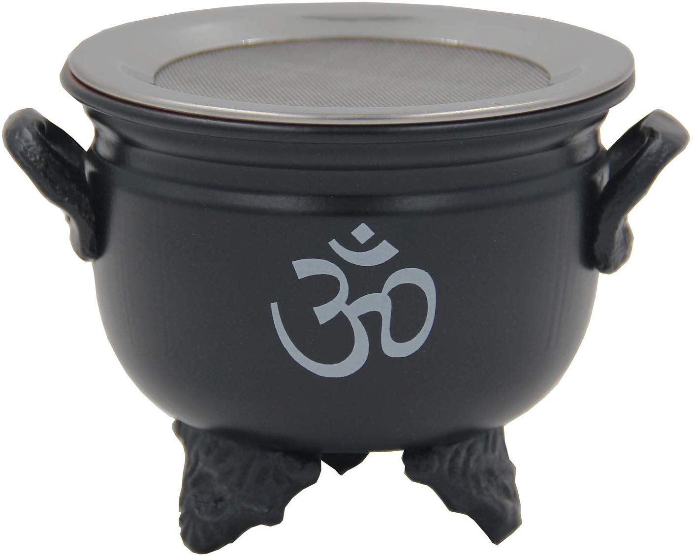 Large Metal Charcoal Screen Incense Burner (Hindu OM) - DharmaObjects