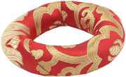 Silk Brocade Ring Cushion Pillow for Tibetan Singing Bowl Hand Made Nepal (Red) - DharmaObjects