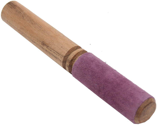 Tibetan Hard Wood Singing Bowl Suede Wrapped Striker Mallet - DharmaObjects