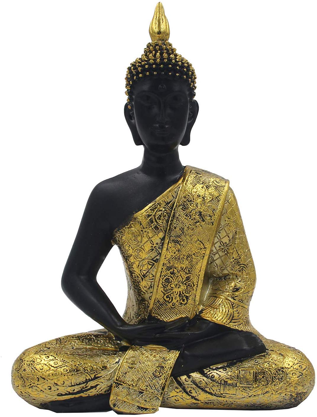 Golden Buddha Meditating Peace Harmony Statue 11” Tall - DharmaObjects