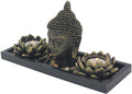 Zen Garden Buddha Head Lotus Tea Light Candle Holder Set Home Décor Gift - DharmaObjects