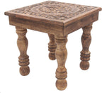 Solid Mango Wood Hand Carved Prayer Puja Shrine Altar Meditation Table (Tree of Life) - DharmaObjects