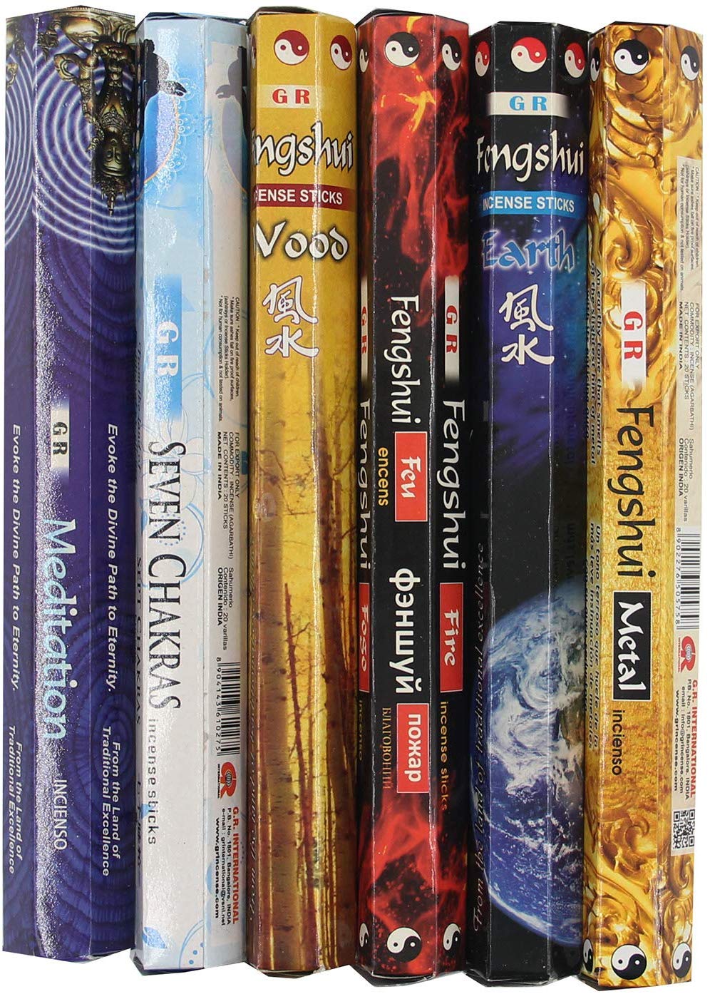 Variety Pack of 6 Box 120 Incense Sticks - GR International (Variety Pack 3) - DharmaObjects
