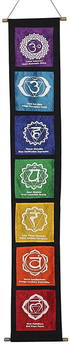 Multi Cotton 7 Chakras Signs Banner Wall Decor Wall Hanging (Chakra 2) - DharmaObjects