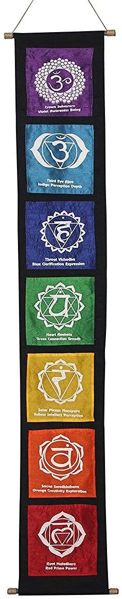 Multi Cotton 7 Chakras Signs Banner Wall Decor Wall Hanging (Chakra 2) - DharmaObjects