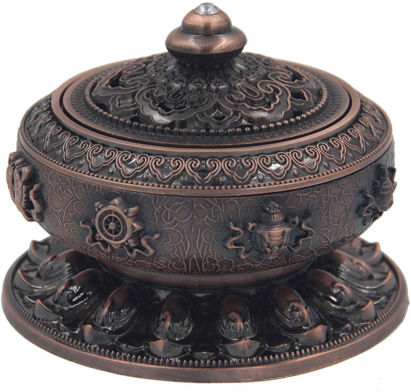 Large Charcoal Incense Burner 3 Inches Tall - DharmaObjects