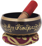 Medium Tibetan Meditation Om Mani Padme Hum Peace Singing Bowl With Mallet - DharmaObjects