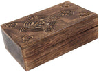 Hand Carved Jewelry Trinket Keepsake Wooden Storage Box (Large, Celtic Cross) - DharmaObjects