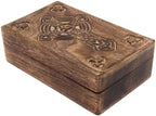 Hand Carved Jewelry Trinket Keepsake Wooden Storage Box (Large, Celtic Cross) - DharmaObjects
