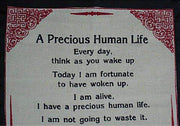 Dalai Lama Quotes ~ A Precious Human Life ~ Inspirational Message Wall Decor Hanging - DharmaObjects