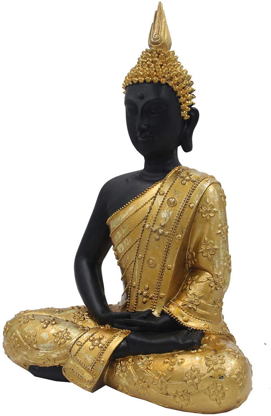 Meditating Buddha Statue Zen Mindfulness Peace Harmony (Gold, 16 Inches) - DharmaObjects