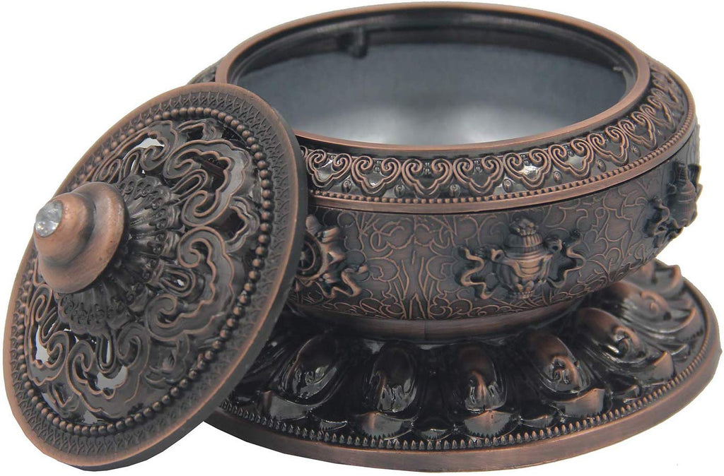 Large Charcoal Incense Burner 3 Inches Tall - DharmaObjects