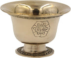 Ghee Lamp Holder Candle Holder Tibetan Brass Oil Butter Lamp Buddhist Supplies (Small) - DharmaObjects
