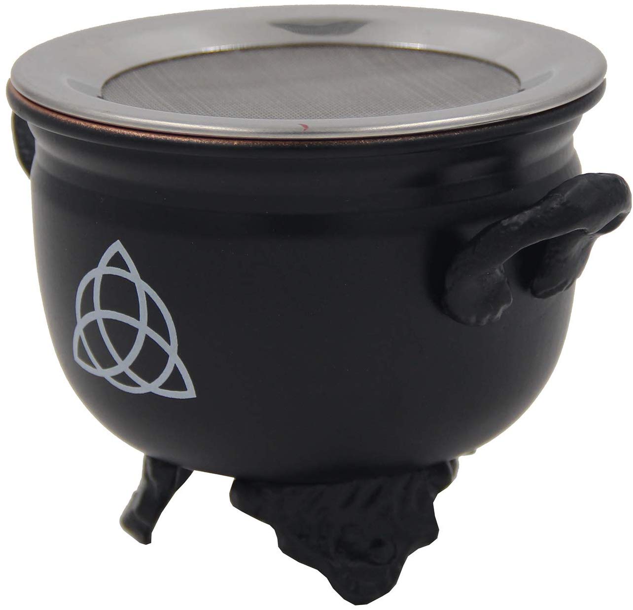 Large Metal Charcoal Screen Incense Burner (Triquetra) - DharmaObjects