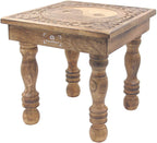 Solid Mango Wood Hand Carved Prayer Puja Shrine Altar Meditation Table (Yin Yang) - DharmaObjects