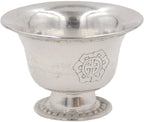 Ghee Lamp Holder Candle Holder Tibetan Brass Oil Butter Lamp Buddhist Supplies (Silver Small) - DharmaObjects
