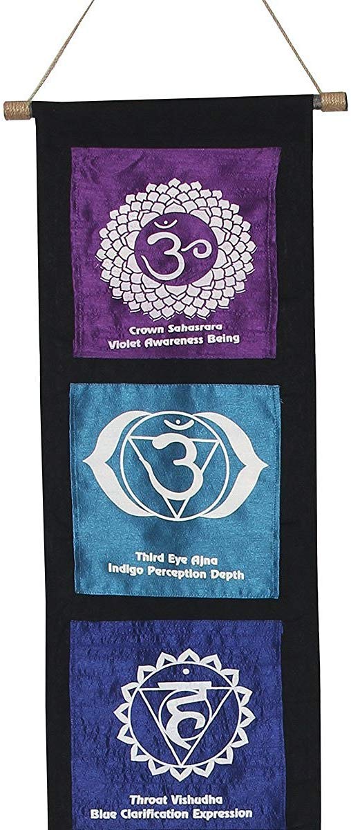 Multi Cotton 7 Chakras Signs Banner Wall Decor Wall Hanging (Chakra 2) - DharmaObjects