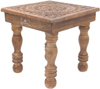 Solid Mango Wood Hand Carved Prayer Puja Shrine Altar Meditation Table (Tree of Life) - DharmaObjects