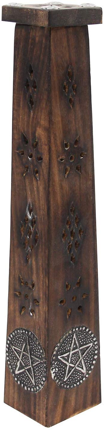 Wooden Artisan Decor Table Top Incense Stick Holder Burner Tower Stand (Star) - DharmaObjects