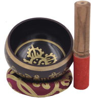 Medium Tibetan Meditation Om Mani Padme Hum Peace Singing Bowl With Mallet - DharmaObjects