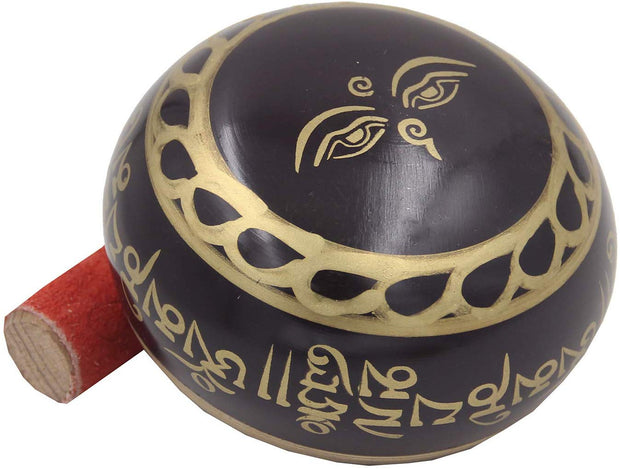 Medium Tibetan Meditation Om Mani Padme Hum Peace Singing Bowl With Mallet - DharmaObjects