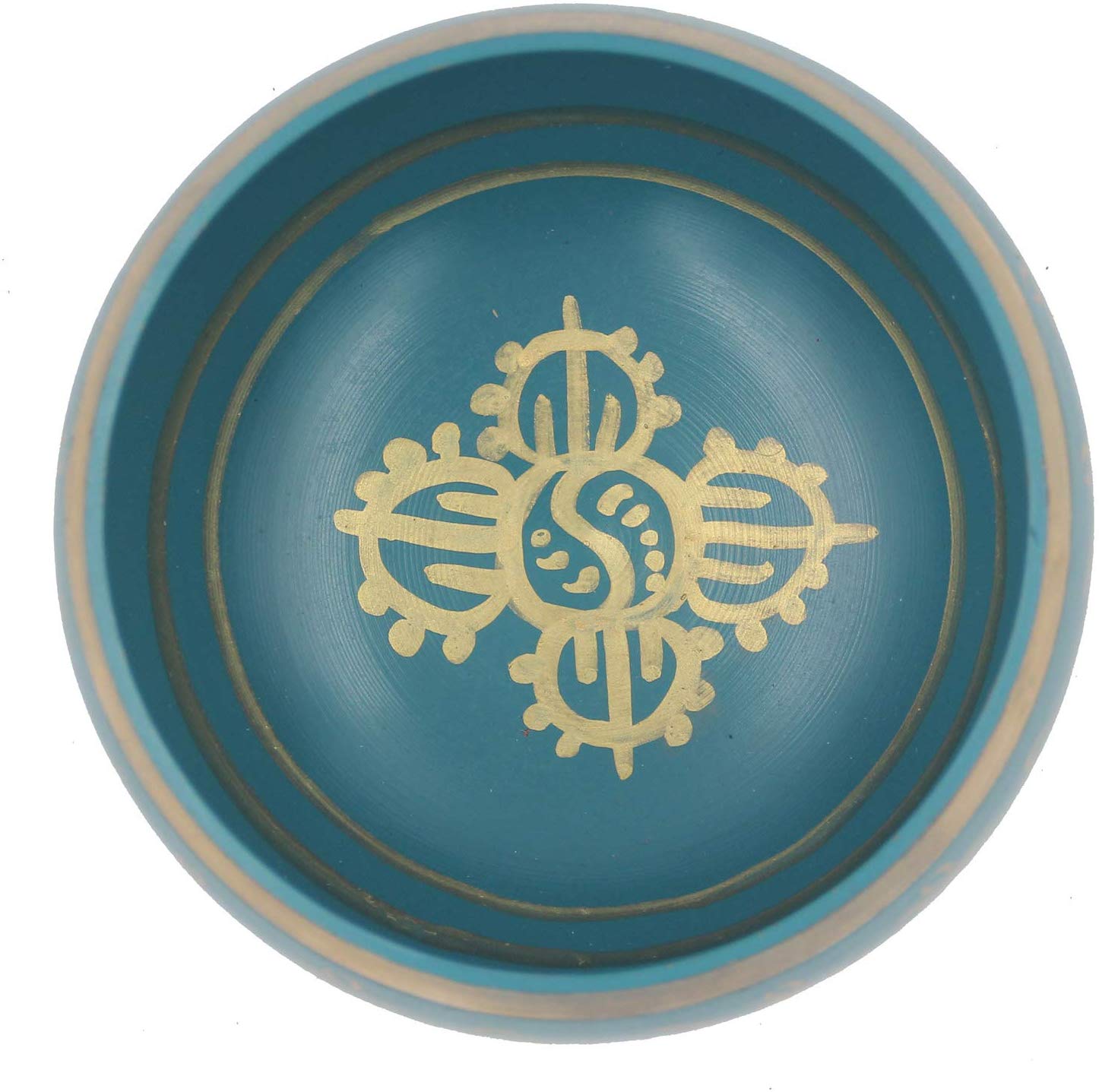 Tibetan Meditation Om Mani Padme Hum Singing Bowl Complete Set (X-Large, Turquoise) - DharmaObjects