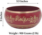 Tibetan Meditation Om Mani Padme Hum Peace Singing Bowl Complete Set (X-Large, Red) - DharmaObjects