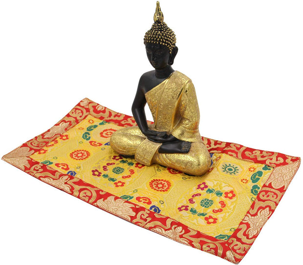 Tibetan Buddhist Silk Brocade Table Runner/Shrine Cover/Altar Cloth/Table Cover (20 X 10 Inches) - DharmaObjects