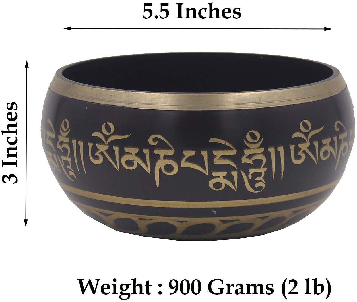 Tibetan Extra Large Heavy Meditation Singing Bowl With Mallet and Silk Cushion (Purple Om mani) - DharmaObjects