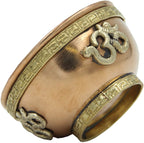 Copper Offering Bowl Incense Burner Holder (3 Inches, Om) - DharmaObjects