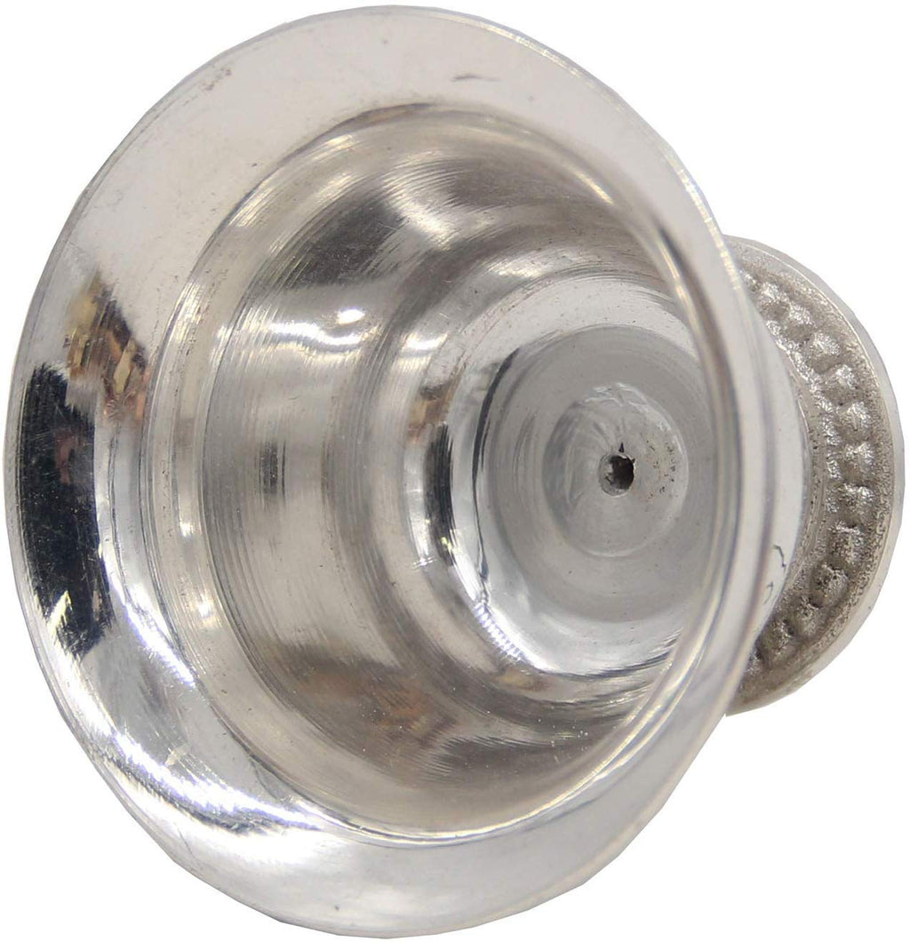 Ghee Lamp Holder Candle Holder Tibetan Brass Oil Butter Lamp Buddhist Supplies (Silver Small) - DharmaObjects