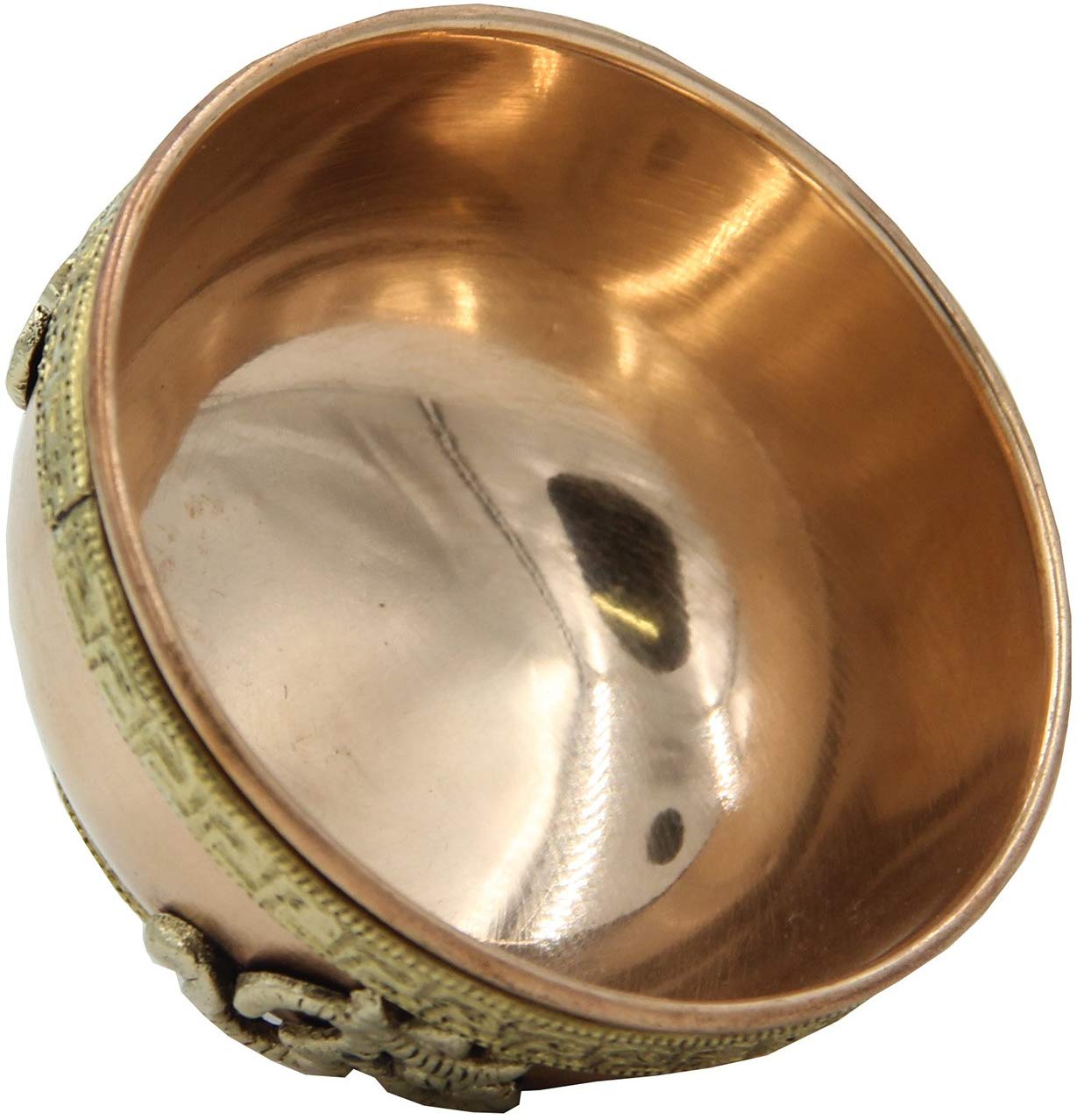 Copper Offering Bowl Incense Burner Holder (3 Inches, Om) - DharmaObjects
