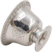 Ghee Lamp Holder Candle Holder Tibetan Brass Oil Butter Lamp Buddhist Supplies (Silver Medium) - DharmaObjects