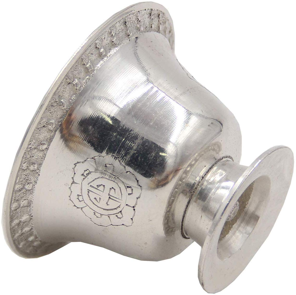 Ghee Lamp Holder Candle Holder Tibetan Brass Oil Butter Lamp Buddhist Supplies (Silver Small) - DharmaObjects