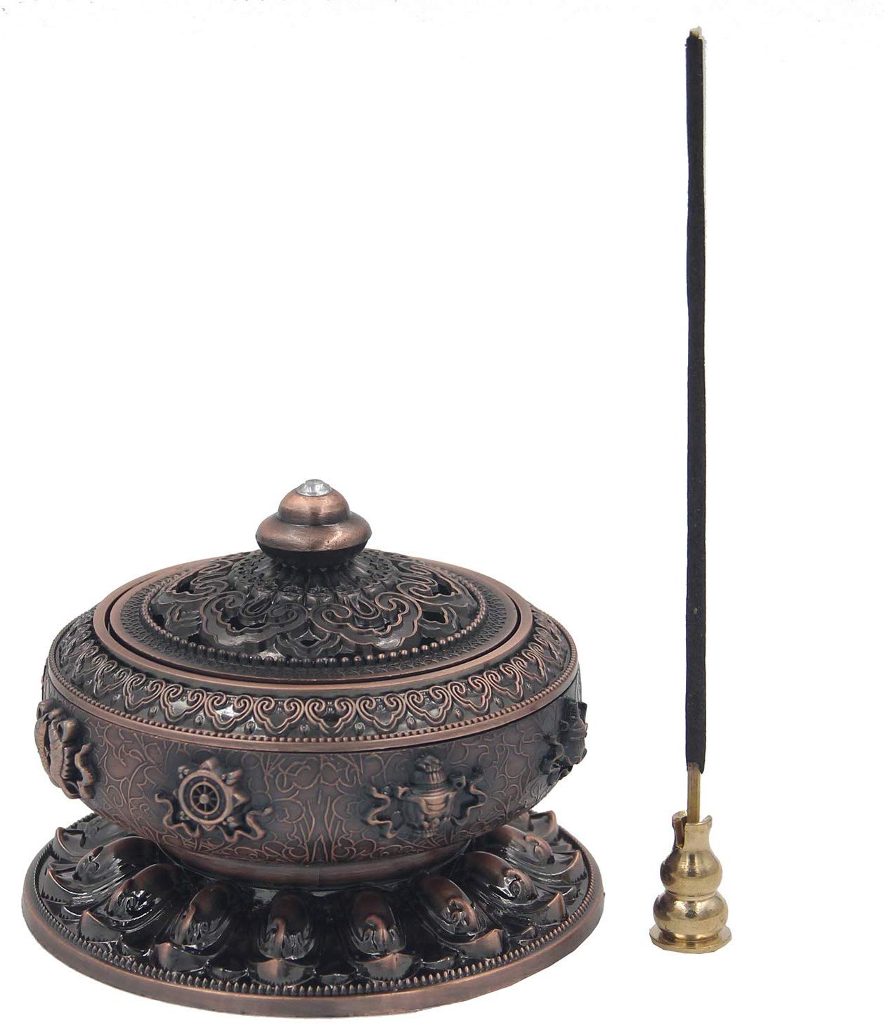 Large Charcoal Incense Burner 3 Inches Tall - DharmaObjects