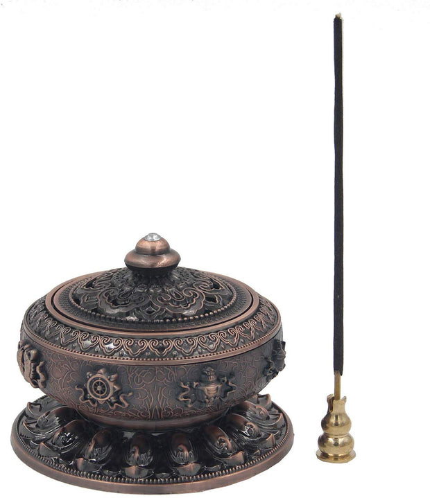 Large Charcoal Incense Burner 3 Inches Tall - DharmaObjects