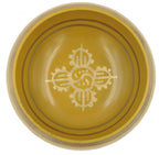 Tibetan Meditation Om Mani Padme Hum Peace Singing Bowl With Mallet (X-Large, Yellow) - DharmaObjects