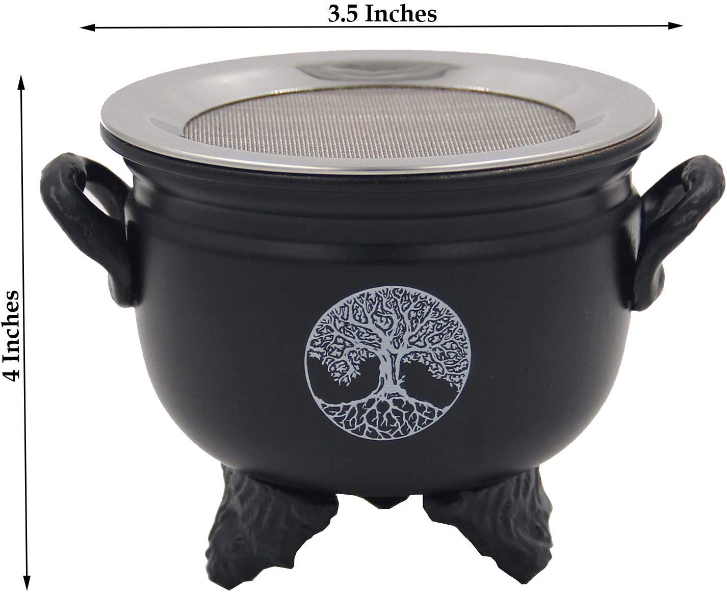 Large Metal Charcoal Screen Incense Burner (Tree of Life) - DharmaObjects