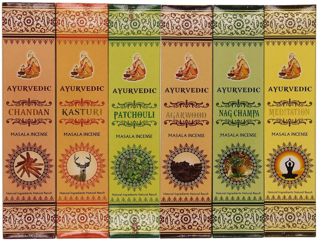 Gift Set of 12 Ayurvedic Masala Incense Packs - DharmaObjects