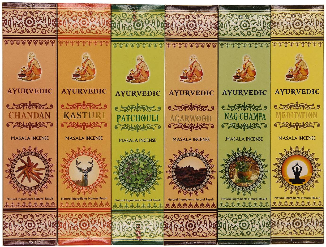 Gift Set of 12 Ayurvedic Masala Incense Packs - DharmaObjects