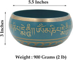 Tibetan Meditation Om Mani Padme Hum Singing Bowl Complete Set (X-Large, Turquoise) - DharmaObjects