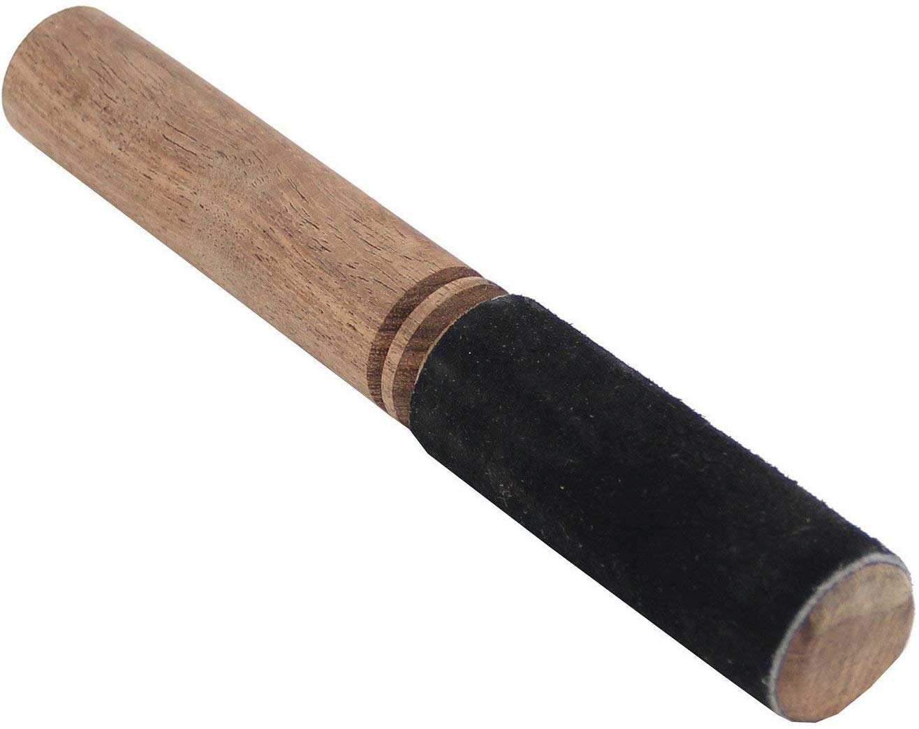 Tibetan Hard Wood Singing Bowl Leather-Wrapped Striker, Mallet - DharmaObjects