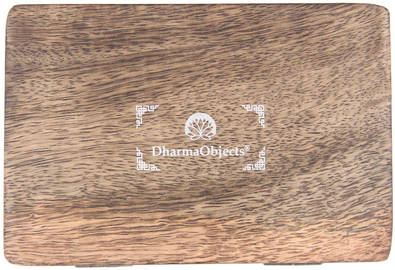 Hamsa Hand of Fatima Hand Carved Jewelry Trinket Keepsake Wooden Storage Box (Fatima Hand, Medium) - DharmaObjects
