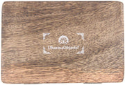 Hamsa Hand of Fatima Hand Carved Jewelry Trinket Keepsake Wooden Storage Box (Fatima Hand, Medium) - DharmaObjects
