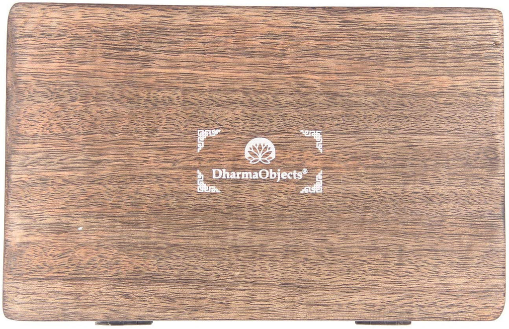 Hamsa Hand of Fatima Hand Carved Jewelry Trinket Keepsake Wooden Storage Box (Fatima Hand, Large) - DharmaObjects