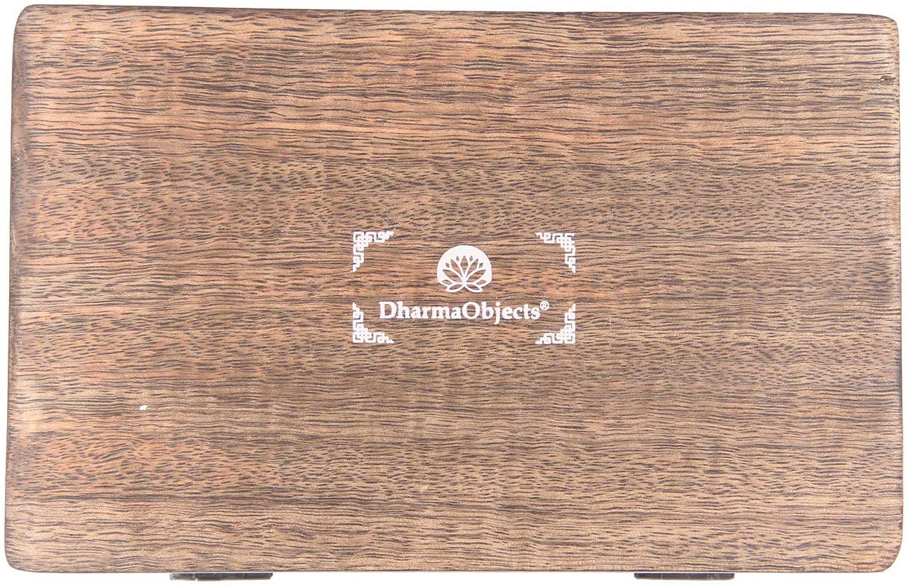 Hamsa Hand of Fatima Hand Carved Jewelry Trinket Keepsake Wooden Storage Box (Fatima Hand, Large) - DharmaObjects