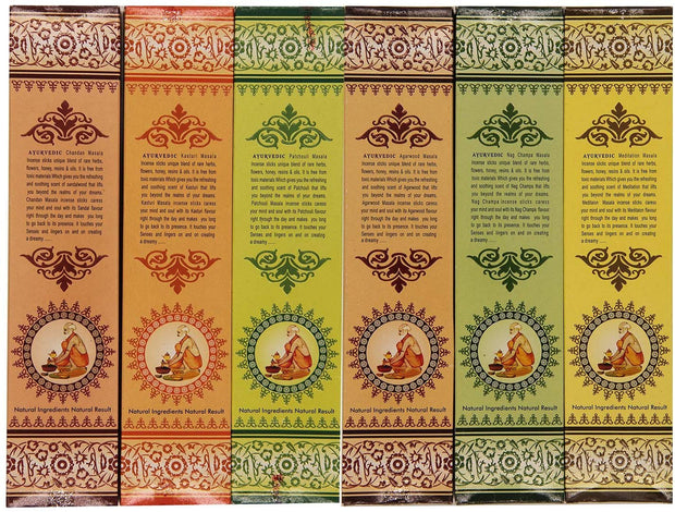 Gift Set of 12 Ayurvedic Masala Incense Packs - DharmaObjects