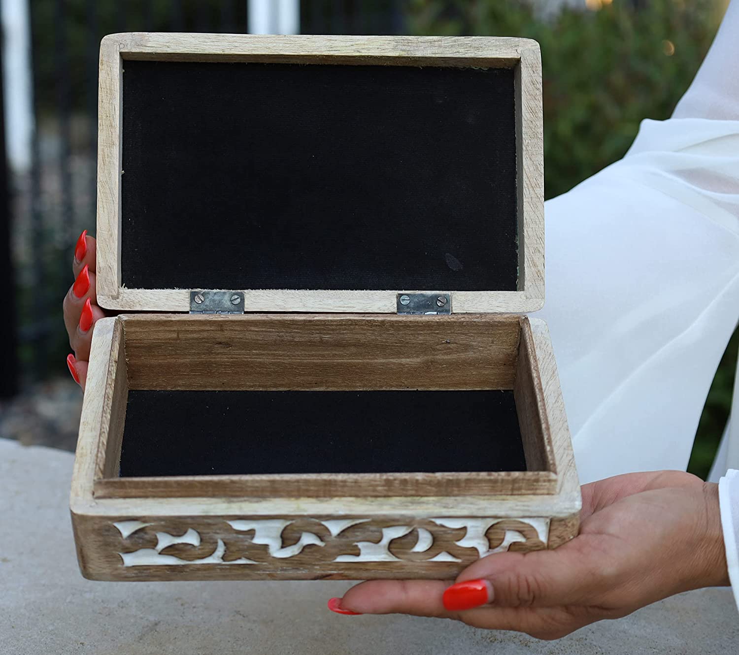 Hand Carved Jewelry Trinket Keepsake Wooden Storage Box (Celtic Tree of Life, Large) - DharmaObjects